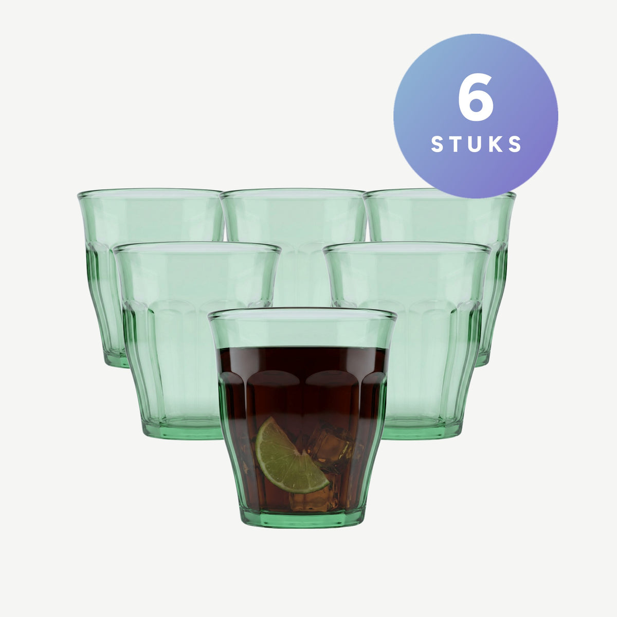 Duralex Picardie Tumbler 25 Cl Groen, set van 6 stuks