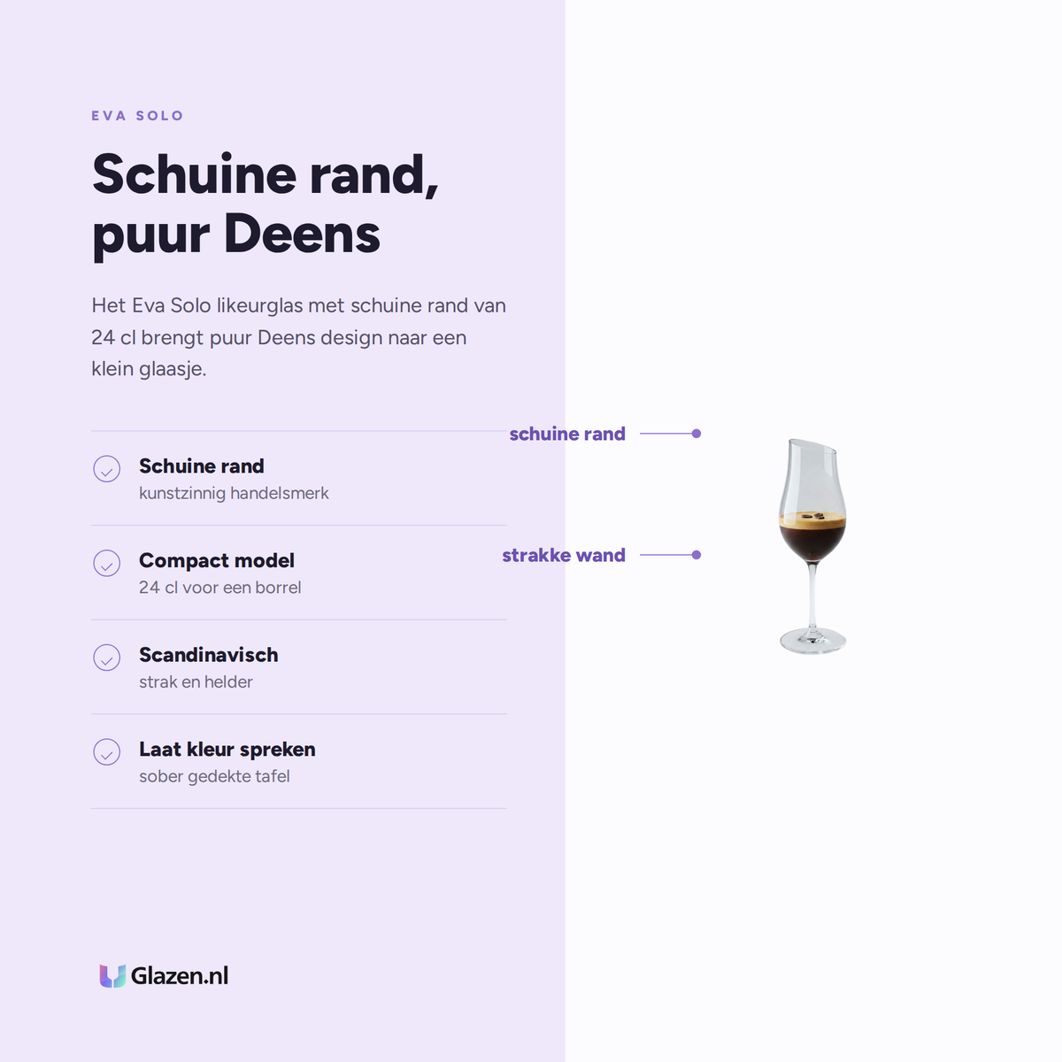 Eigenschappen van Eva Solo Likeurglas Schuine Rand 24 Cl