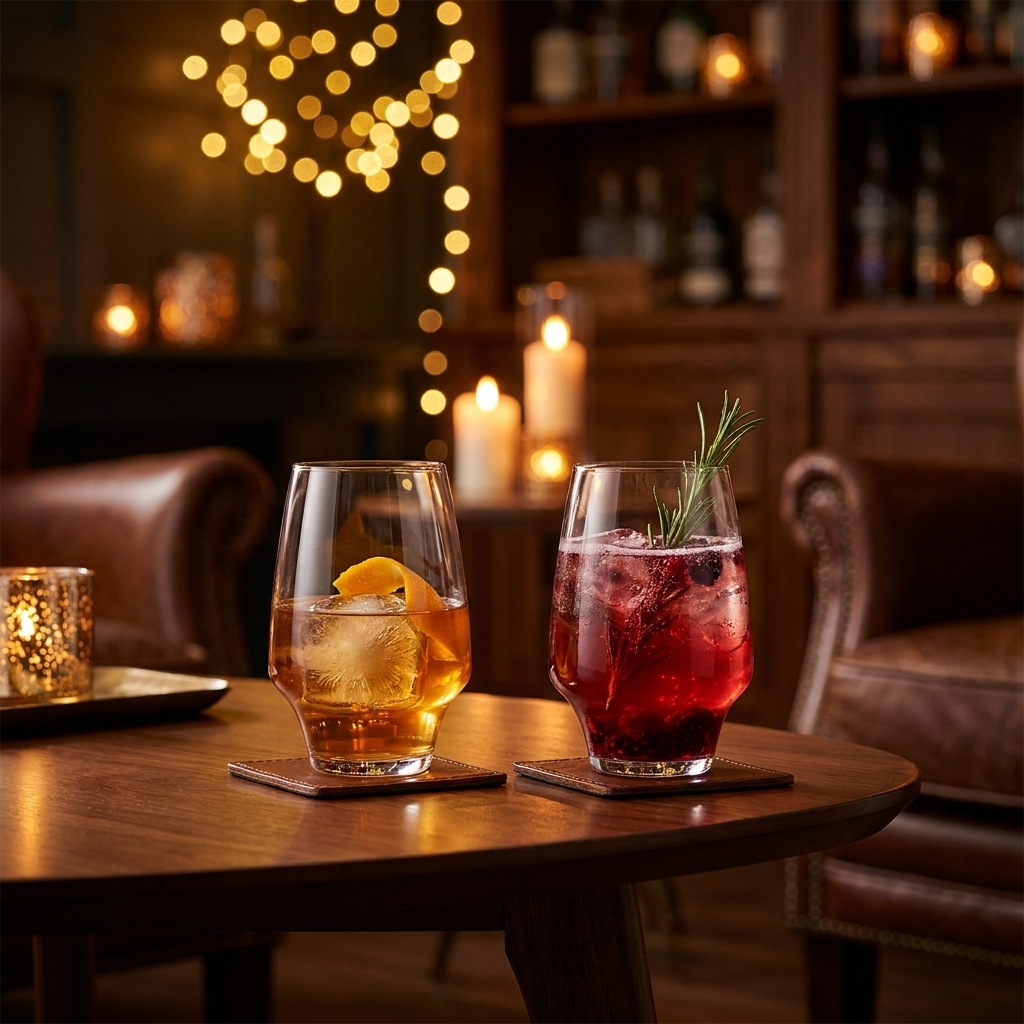 Chef & Sommelier Open Up tumblers met cocktails op loungetafel