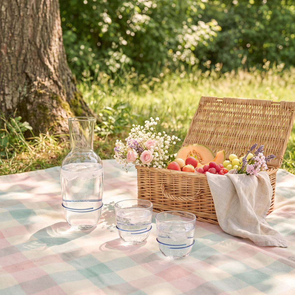 Zwiesel Glas Aura set in een zomerse picknickscene