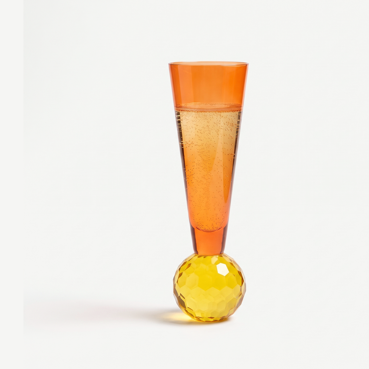 J-Line Champagneglas Bol Geel/Oranje Assorti - 3 Stuks gevuld