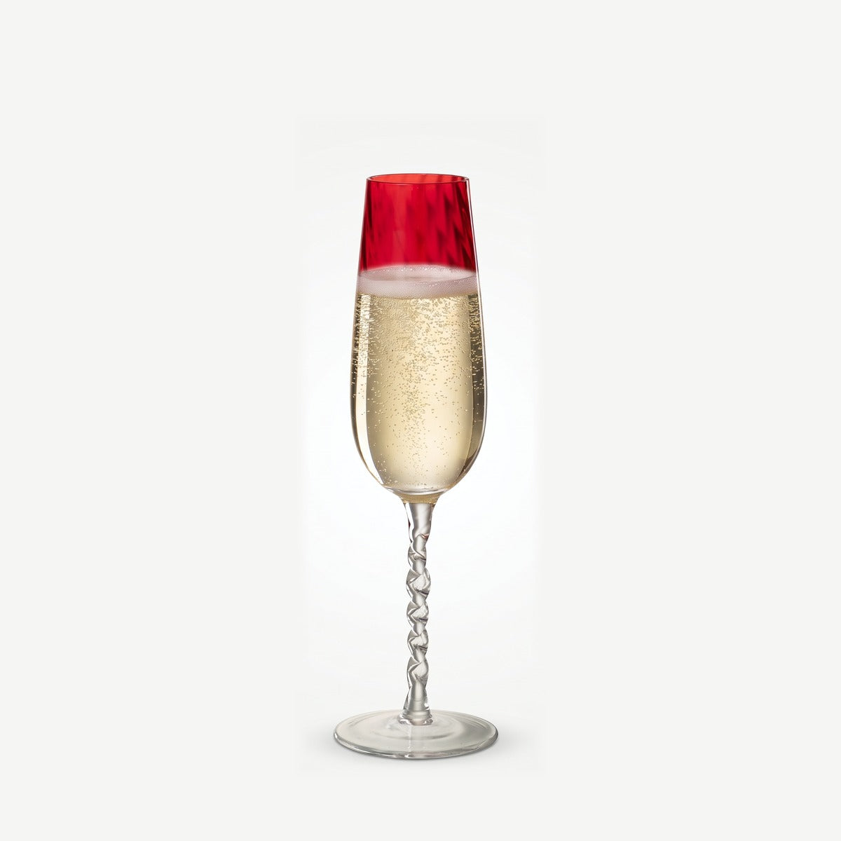 J-Line Champagneglas Gestreept Rood gevuld