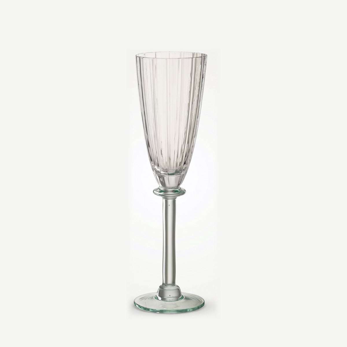 J-Line Champagneglas Gestreept Transparant/Lichtgroen leeg