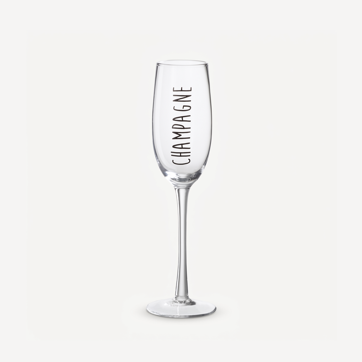 J-Line Champagneglas Transparant/Zwart leeg