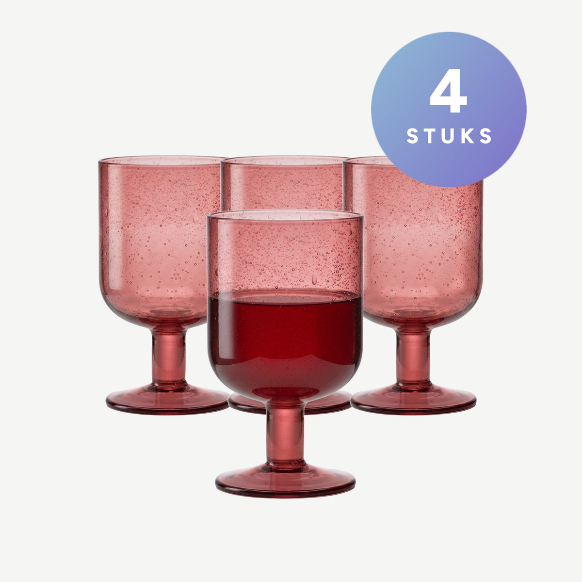 J-Line Tommy Wijnglas 36 Cl Assorti - 4 Stuks, setbeeld met 4 stuks