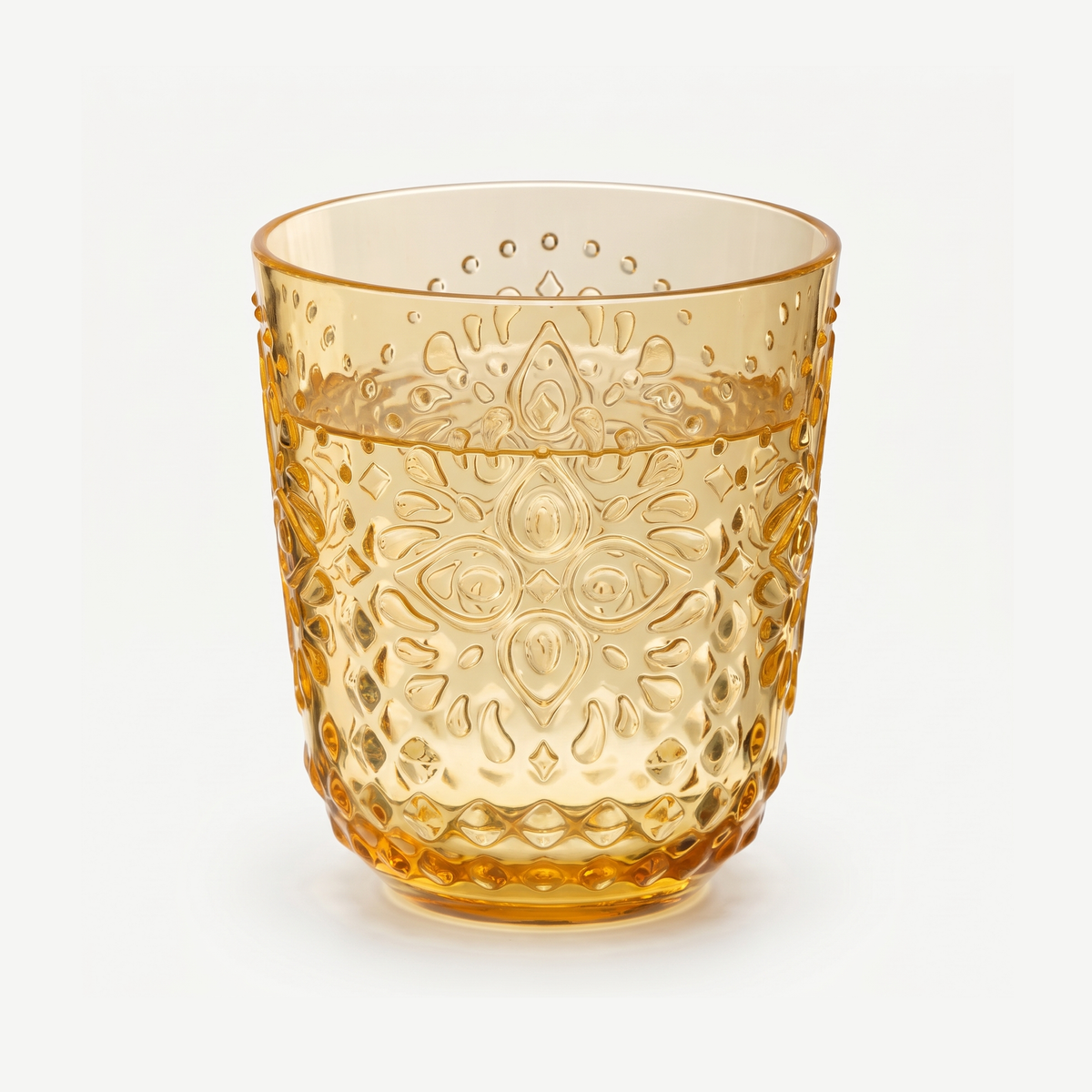 J-Line Waterglas 47,3 Cl Onbreekbaar Geel - 6 Stuks gevuld