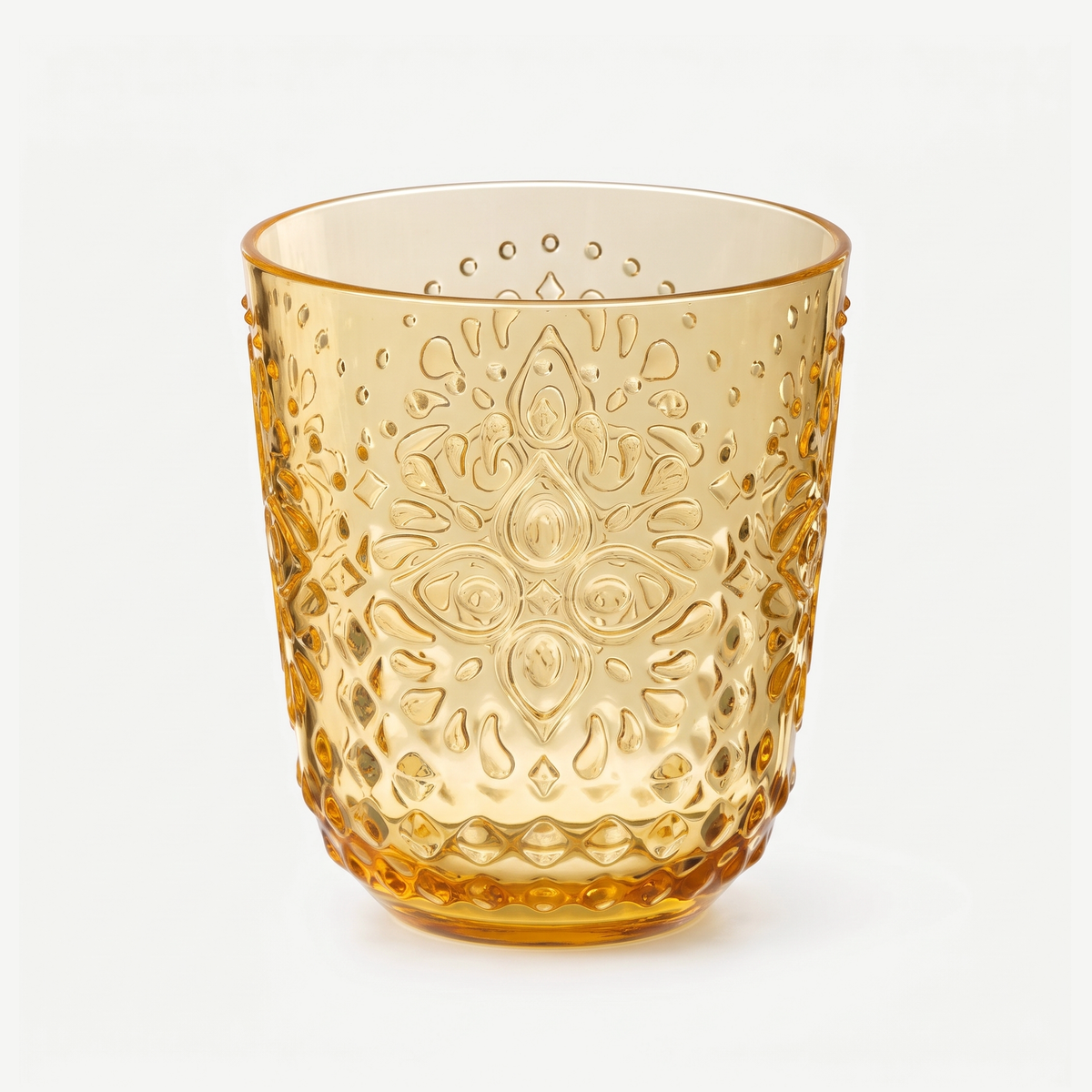 J-Line Waterglas 47,3 Cl Onbreekbaar Geel - 6 Stuks leeg