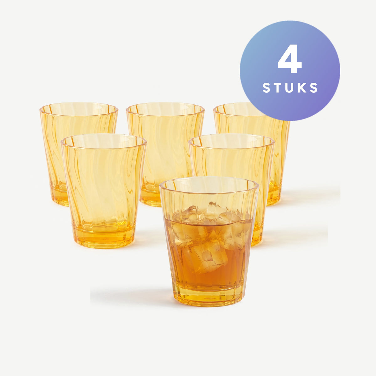 J-Line Waterglas Onbreekbaar Assorti - 4 Stuks set van 4