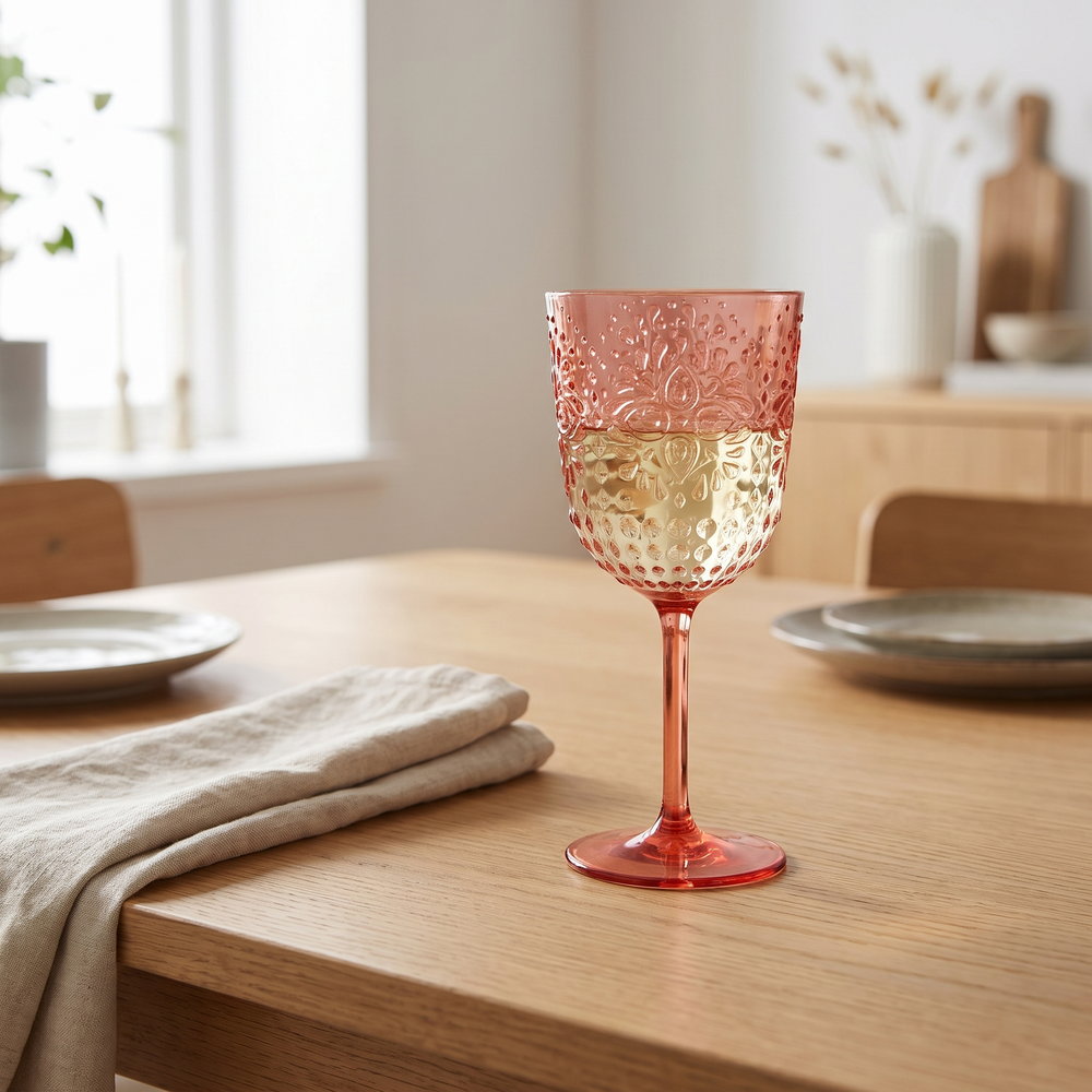 J-Line Wijnglas 41,4 Cl Kunststof Rood - 6 Stuks