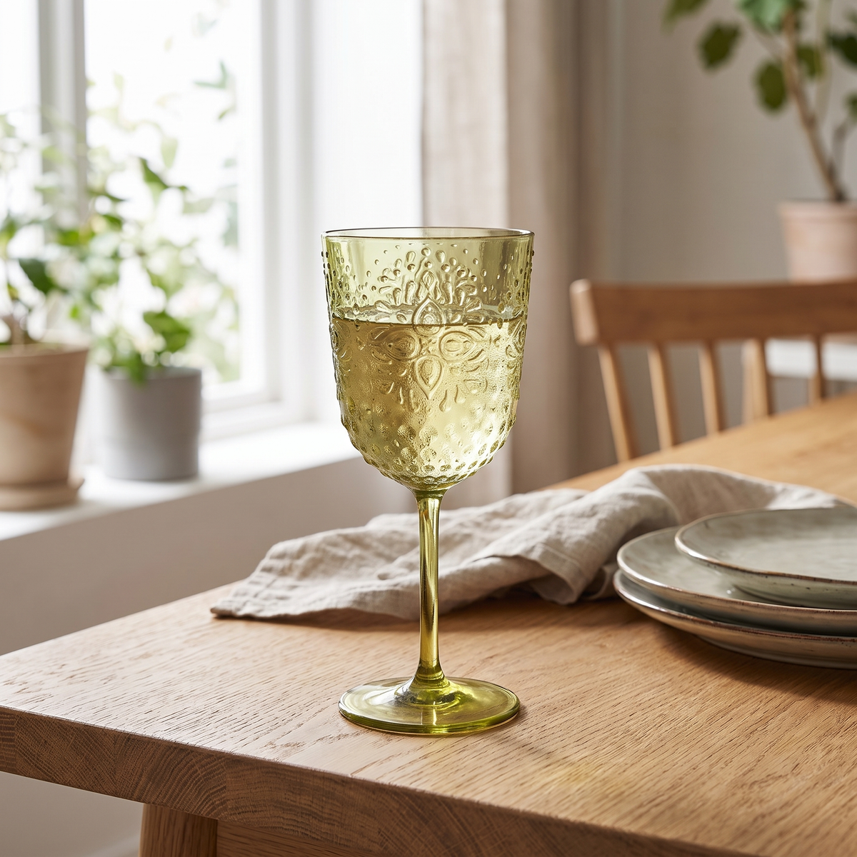J-Line Wijnglas 41,4 Cl Onbreekbaar Groen - 6 Stuks, sfeerbeeld