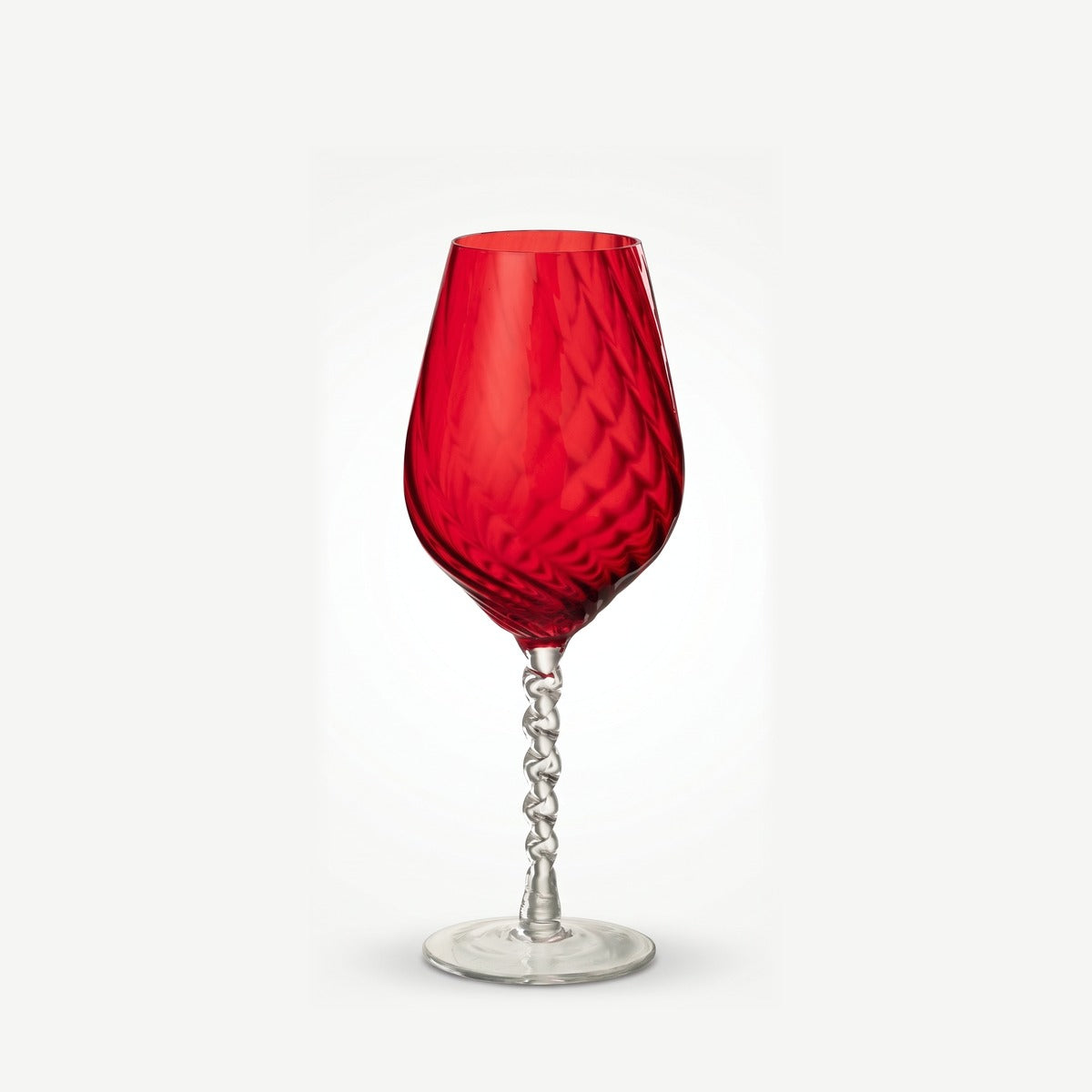 J-Line Wijnglas Gestreept Rood leeg