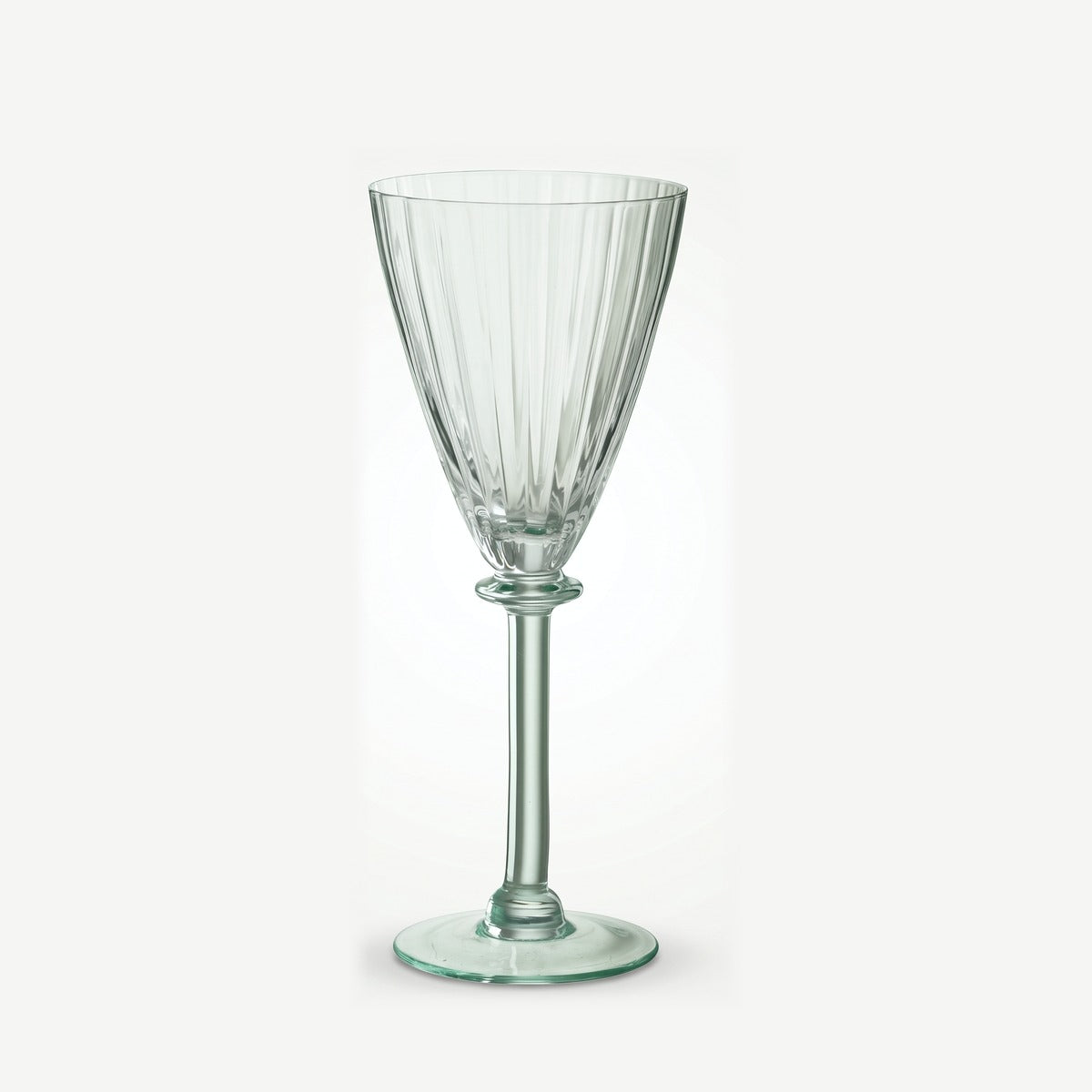 J-Line Wijnglas Gestreept Transparant/Lichtgroen leeg