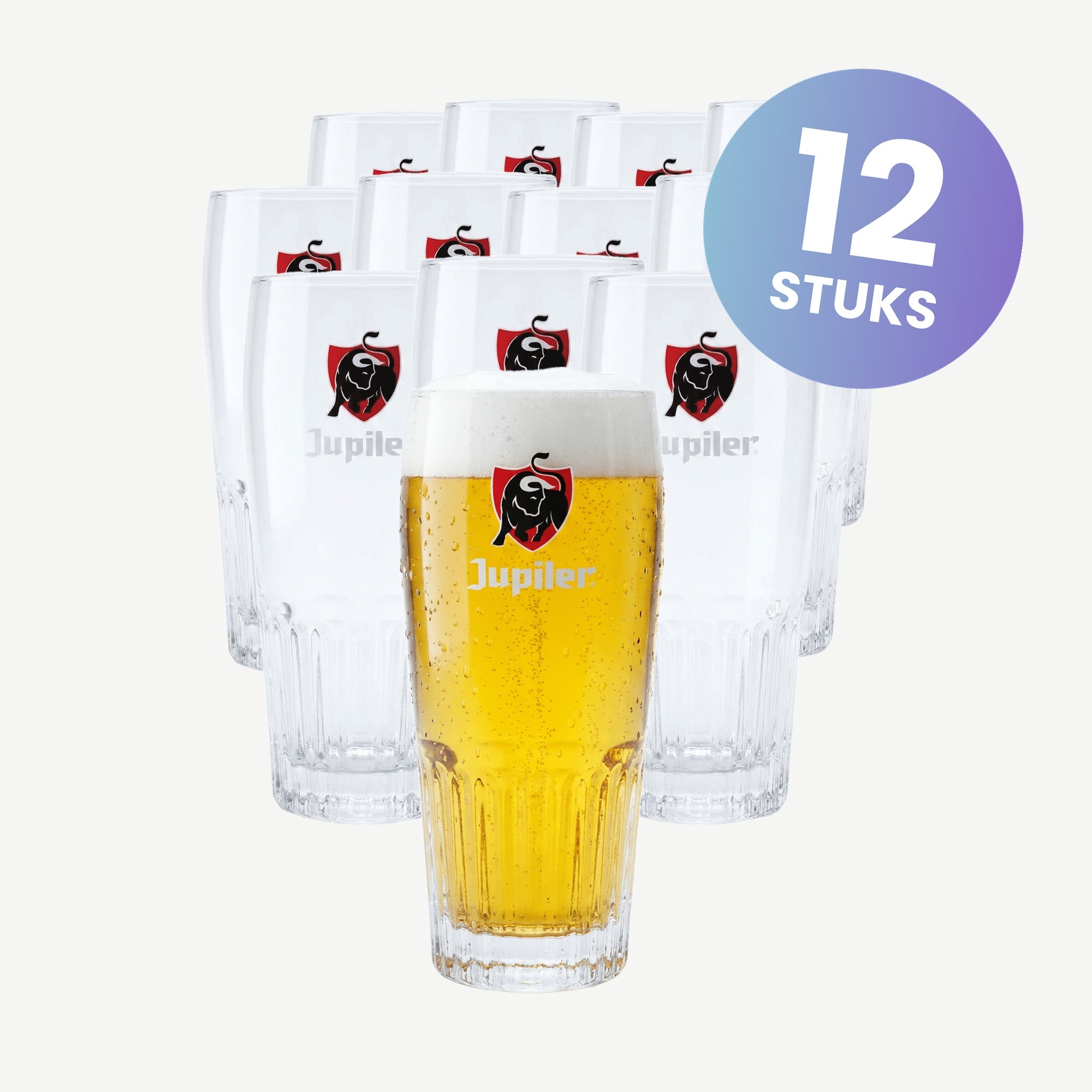 Jupiler Bierglas 25 Cl - set van 12 glazen