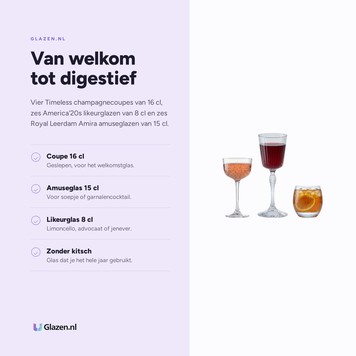 Eigenschappen van de Kerstbox 16-Delig (Coupes, Likeurglazen & Amuseglazen)