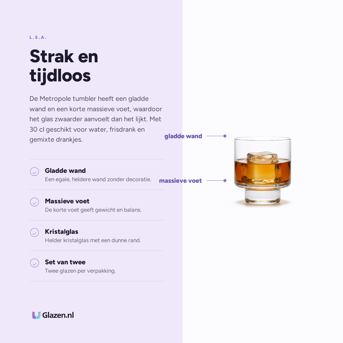 L.S.A. Metropole Tumbler 30 Cl - 2 Stuks eigenschappen