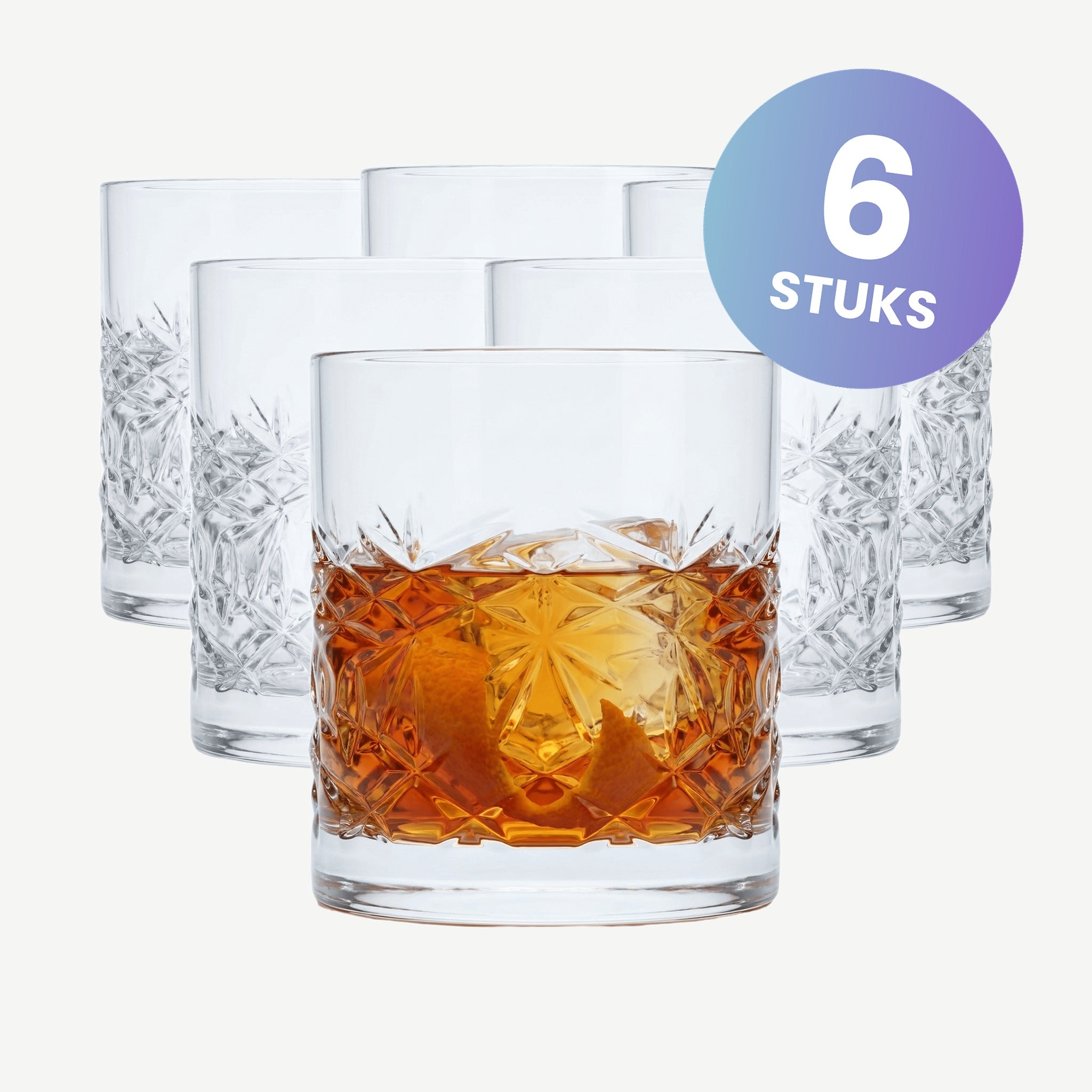 Luigi Bormioli Mixology Textures D.O.F. 38 Cl  - set van 6 glazen