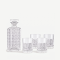 Luigi Bormioli Mixology Whiskey Decanter 75 Cl - 4x D.O.F. Tumblers 38 Cl - 5 Pieces
