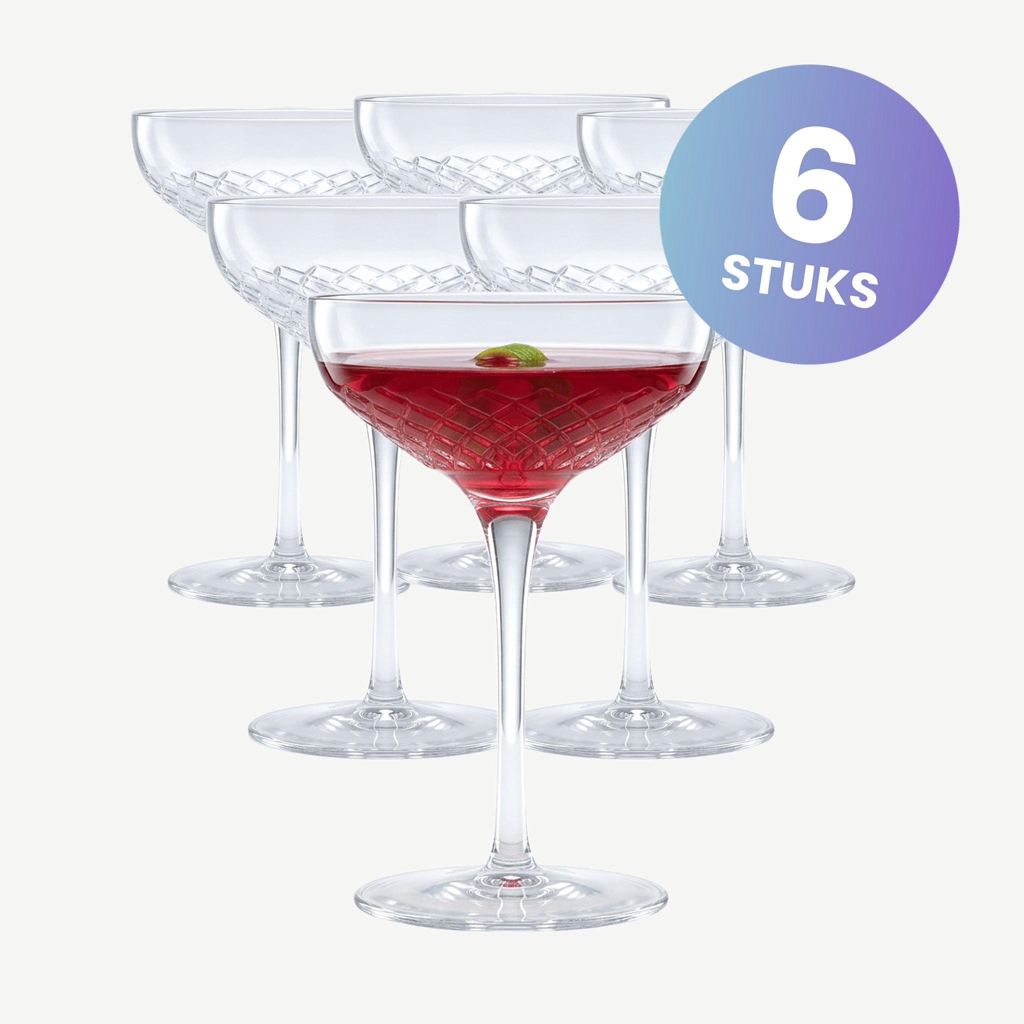 Luigi Bormioli Roma 1960 Cocktailglas Coppa 30 Cl  - set van 6 glazen