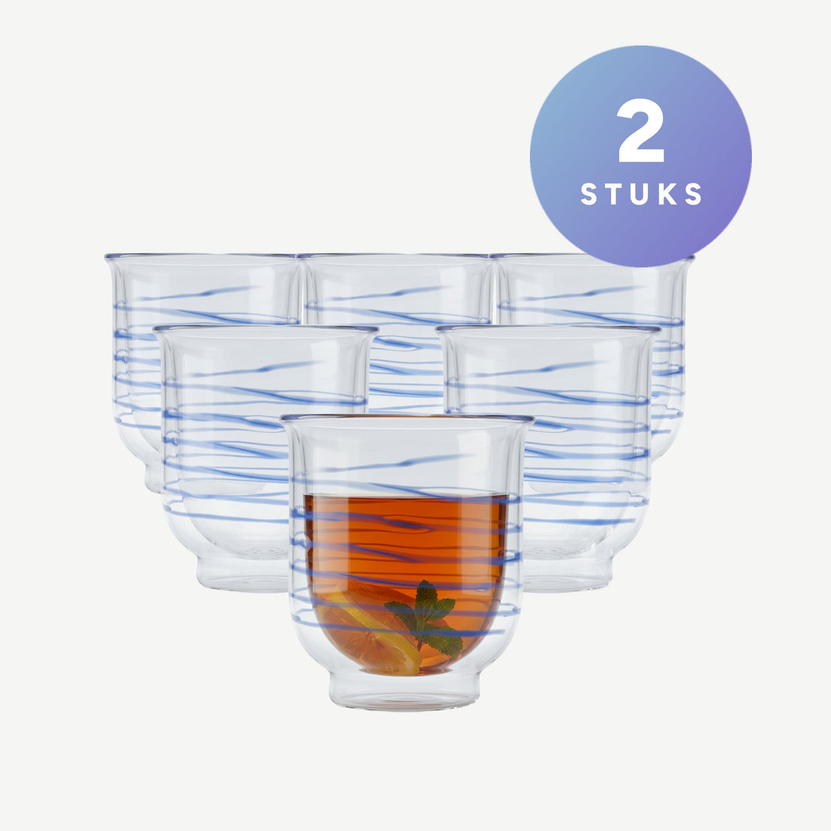 Luigi Bormioli Thermic Glass Theeglas Asagao 23,5 Cl, set van 2 stuks
