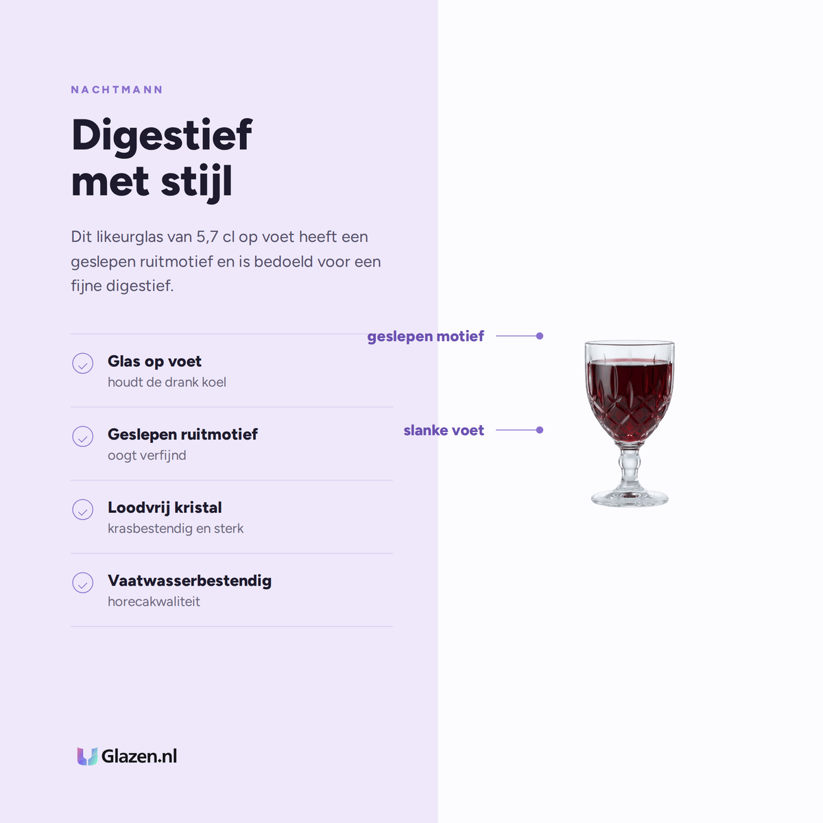 Eigenschappen van Nachtmann Noblesse Likeurglas 5,7 Cl