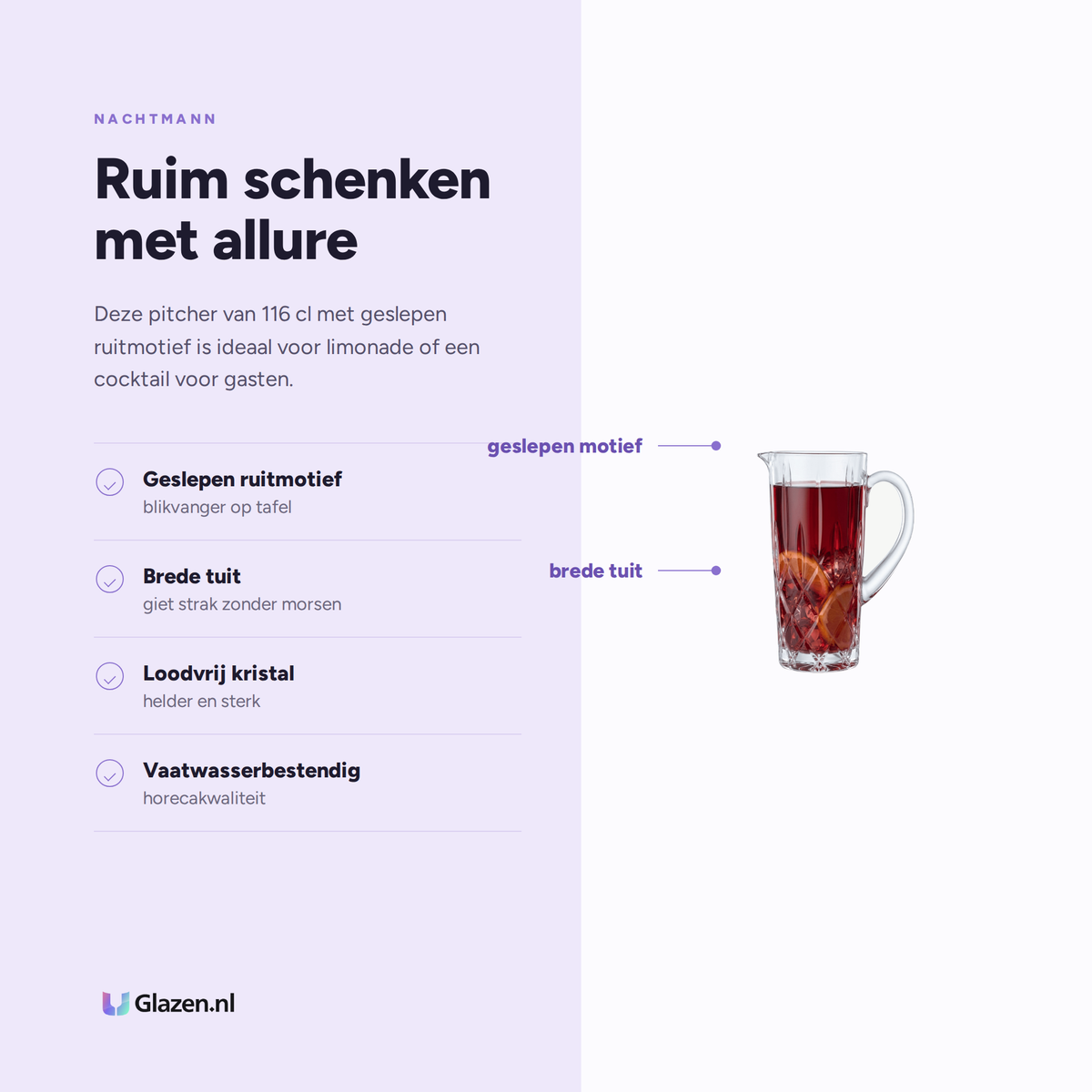 Eigenschappen van Nachtmann Noblesse Pitcher 116 Cl