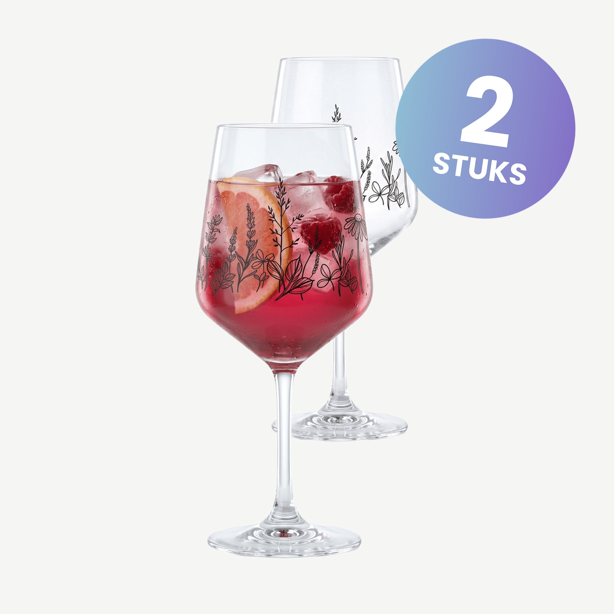 Nachtmann Tattoo Cocktailglas 63 Cl Botanical Zwart - set van 2 glazen