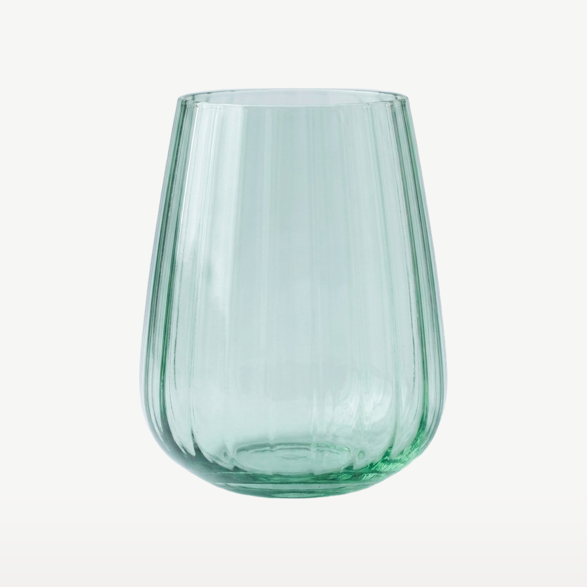 J-Line Waterglas 48 Cl Geribbeld Hoog Groen - Glazen.nl
