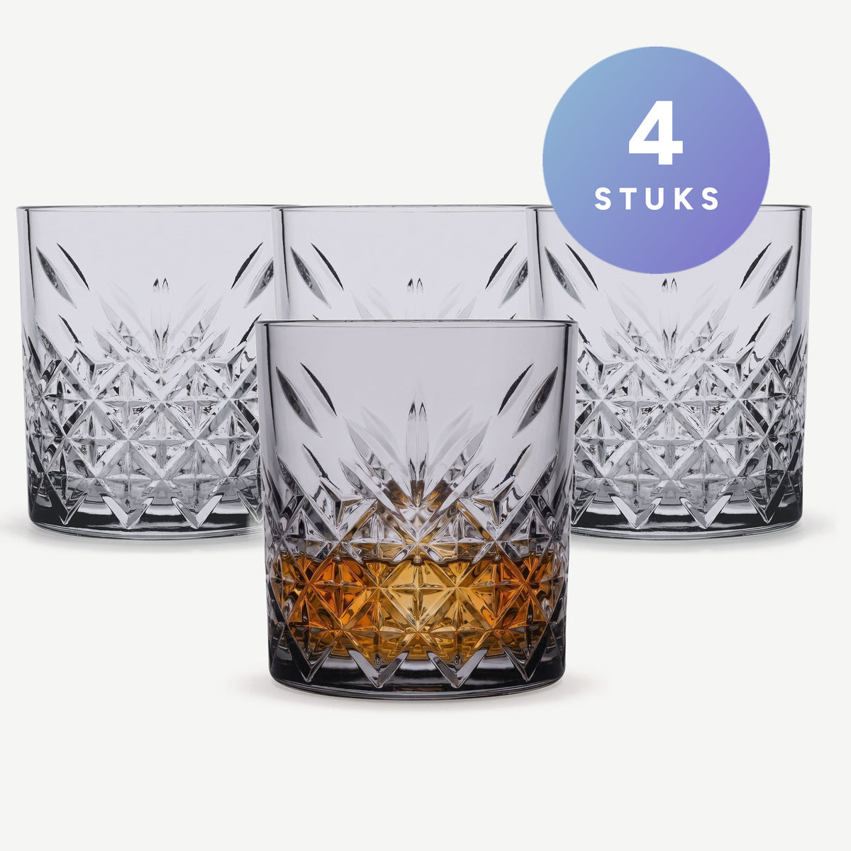 Set van 4 stuks Pasabahce Timeless Tumbler 35,5 Cl Grijs - Glazen.nl