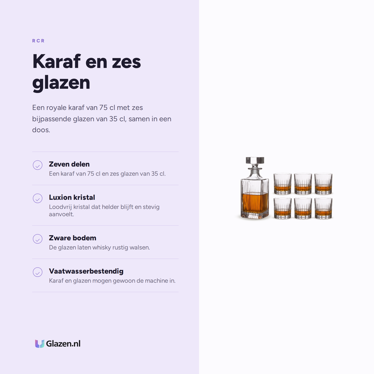 RCR Timeless Whiskeyset 7-Delig eigenschappen