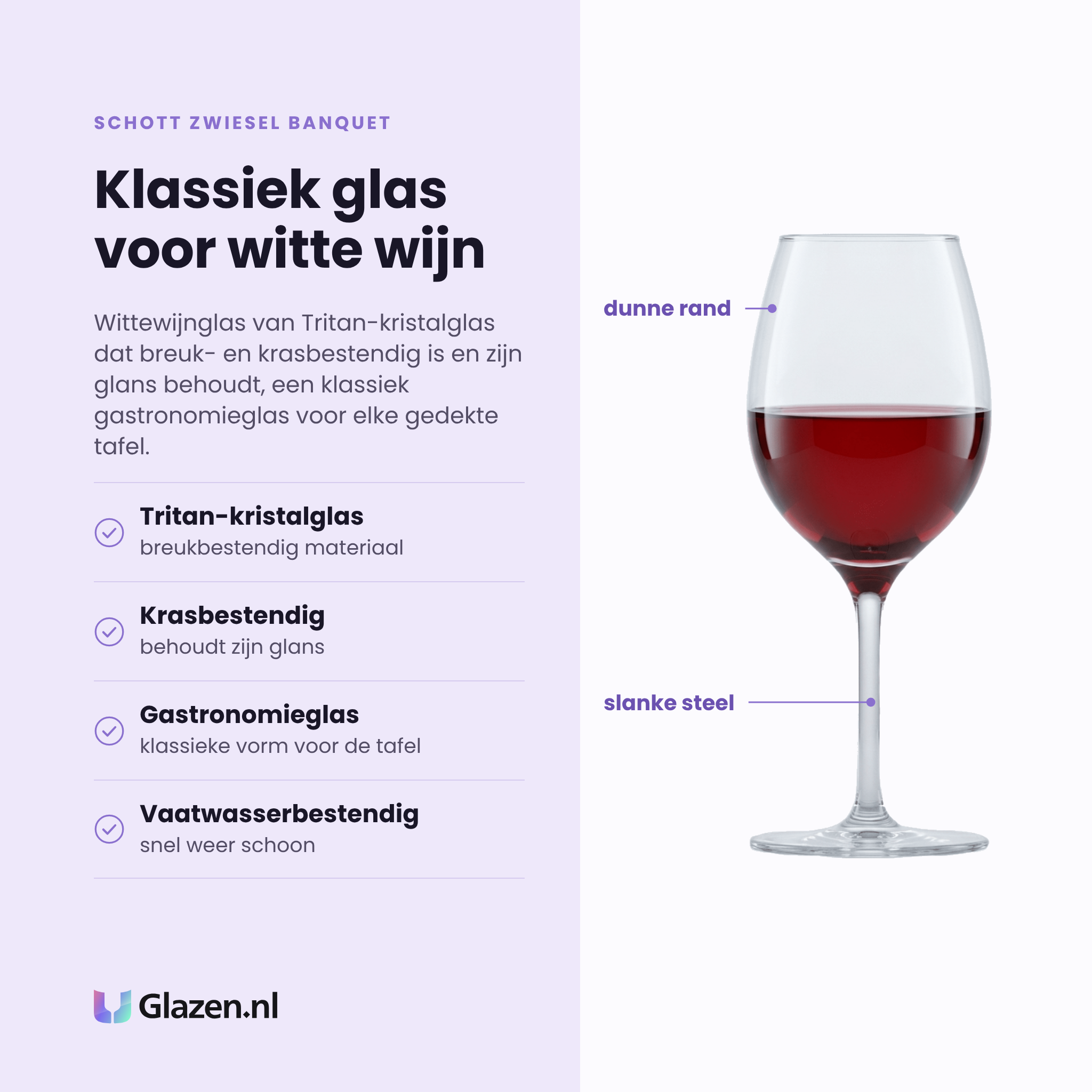 Schott Zwiesel Banquet wijnglas 36,8 cl eigenschappen: tritan-kristalglas, krasbestendig, klassiek gastronomieglas, vaatwasserbestendig