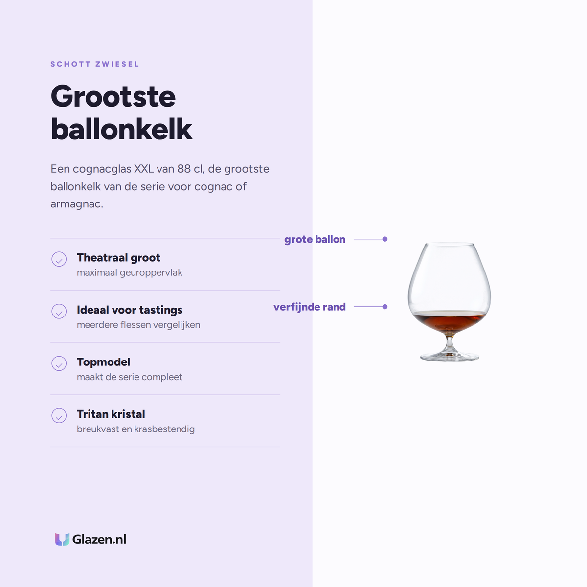 Eigenschappen van Schott Zwiesel Bar Special Cognacglas XXL 88 Cl