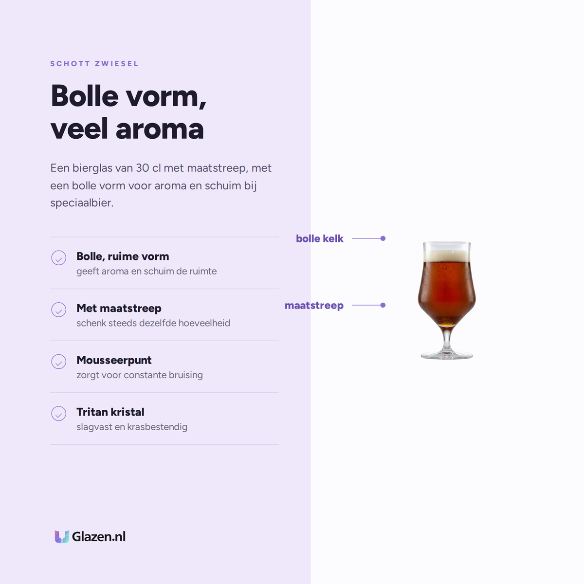 Eigenschappen van Schott Zwiesel Beer Basic Craft Bierglas 30 Cl met Maatstreep