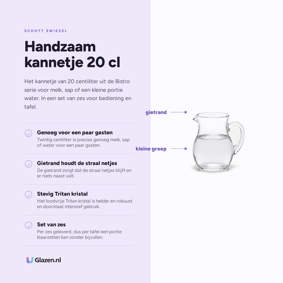 Schott Zwiesel Bistro Schenkkan 20 Cl - 6 Stuks eigenschappen infographic