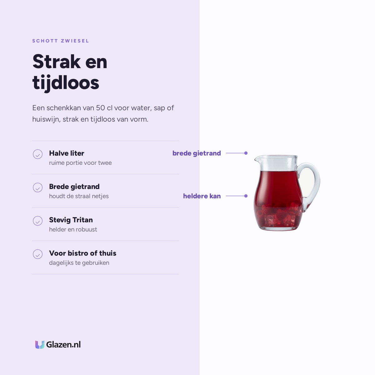 Eigenschappen van Schott Zwiesel Bistro Schenkkan 50 Cl