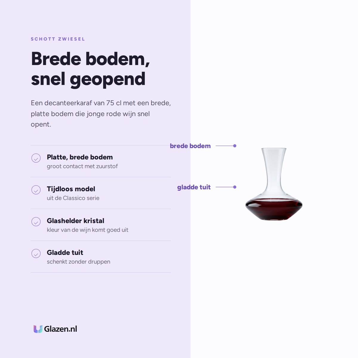 Eigenschappen van Schott Zwiesel Classico Decanteerkaraf 75 Cl