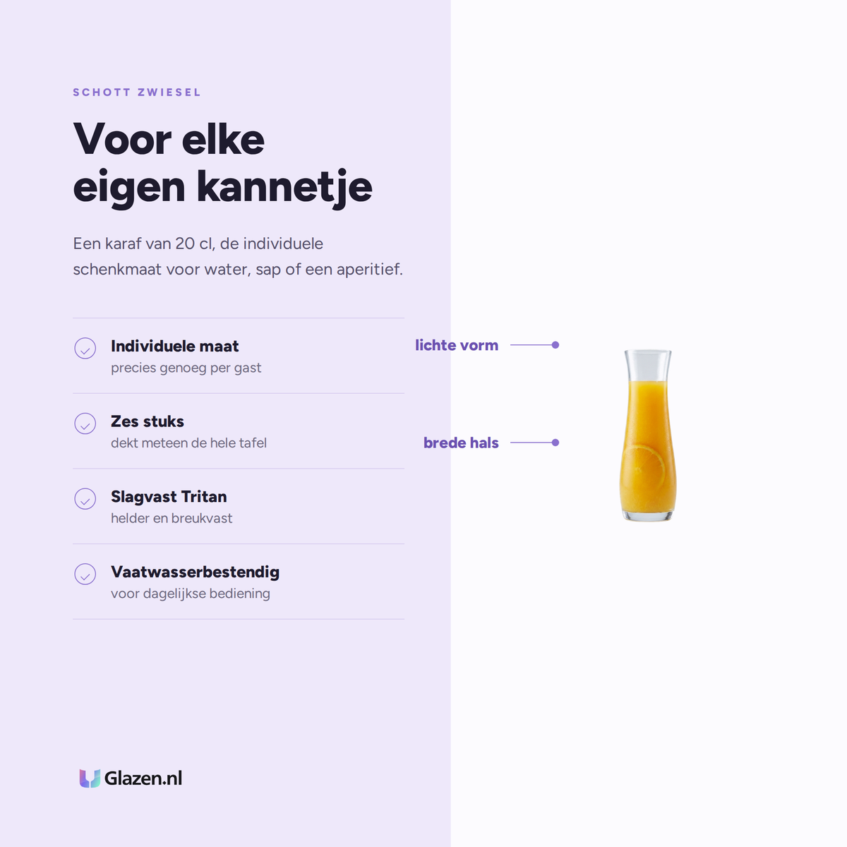 Eigenschappen van Schott Zwiesel Fresca Karaf 20 Cl