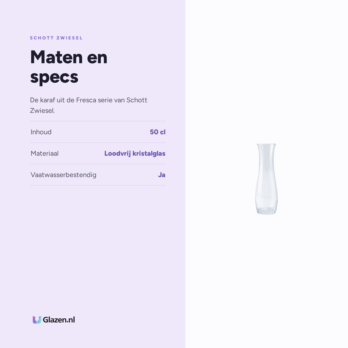 Maten en specs van Schott Zwiesel Fresca Karaf 50 Cl