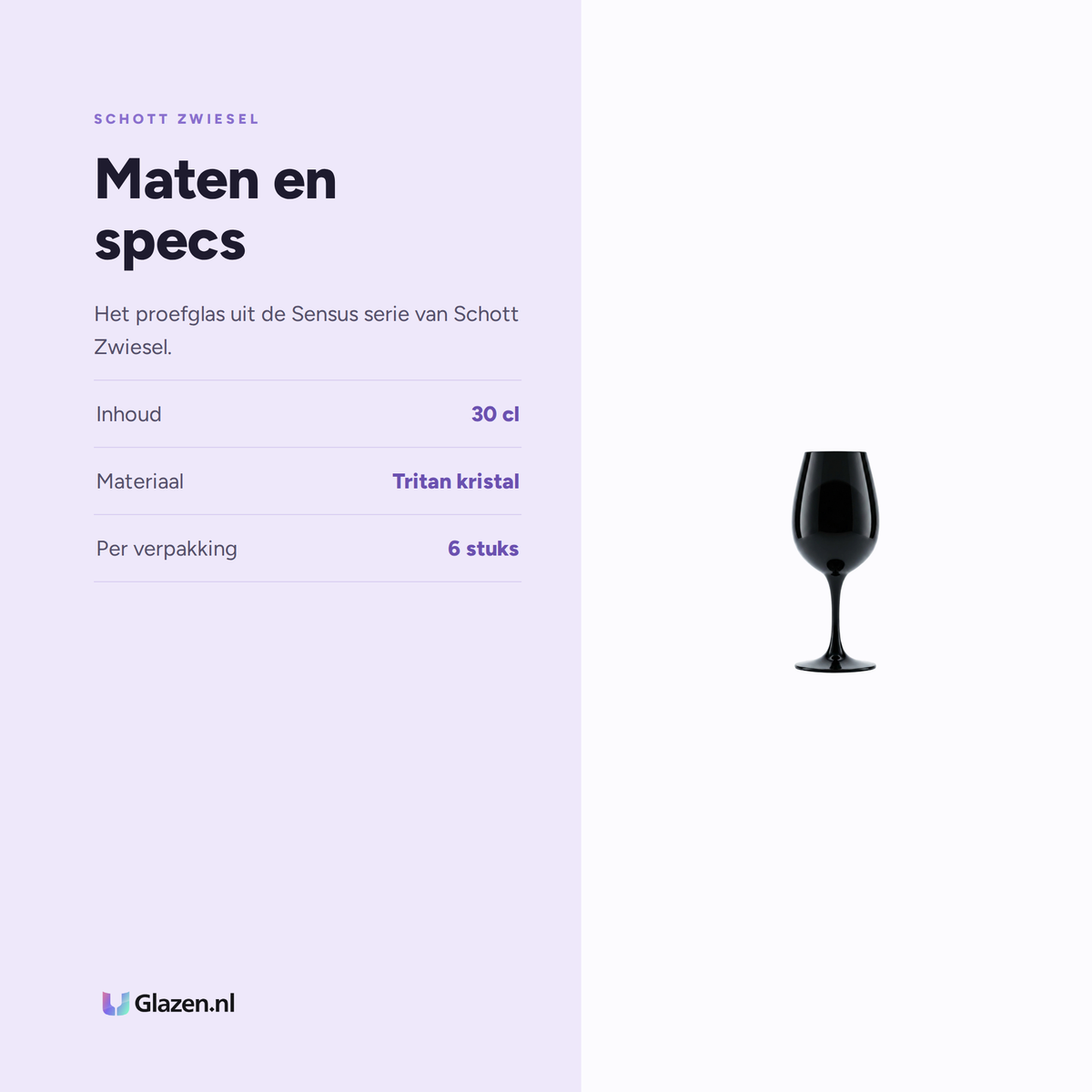 Maten en specs van Schott Zwiesel Sensus Proefglas 30 Cl Zwart