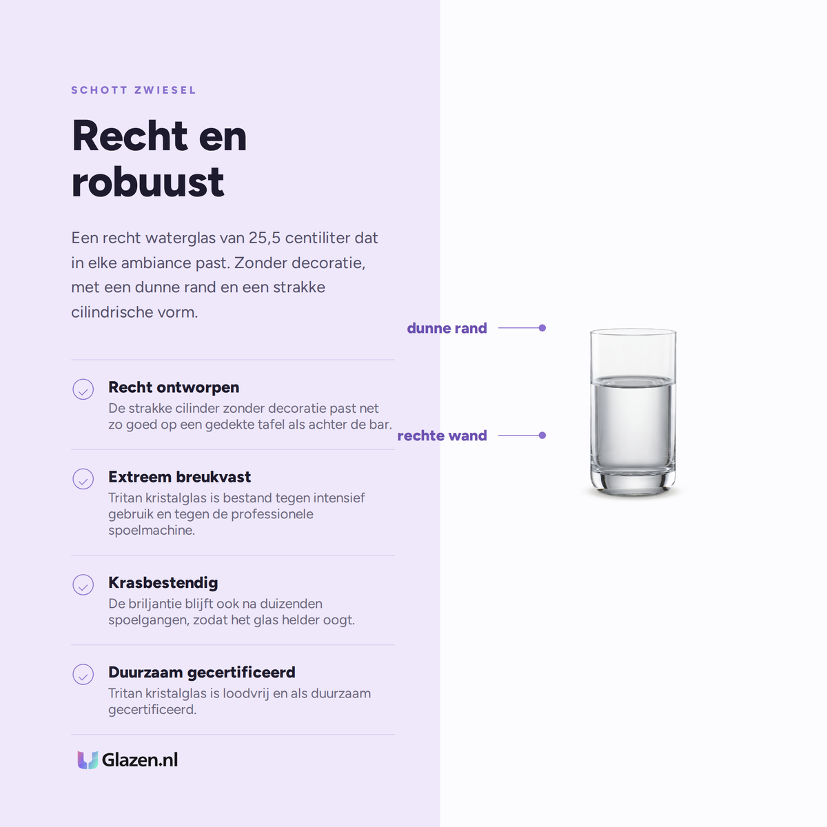 Schott Zwiesel Simple Convention Waterglas 25,5 Cl - 6 Stuks eigenschappen infographic