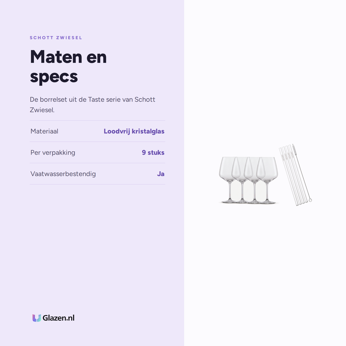 Maten en specs van Schott Zwiesel Taste After Work Drinks Set