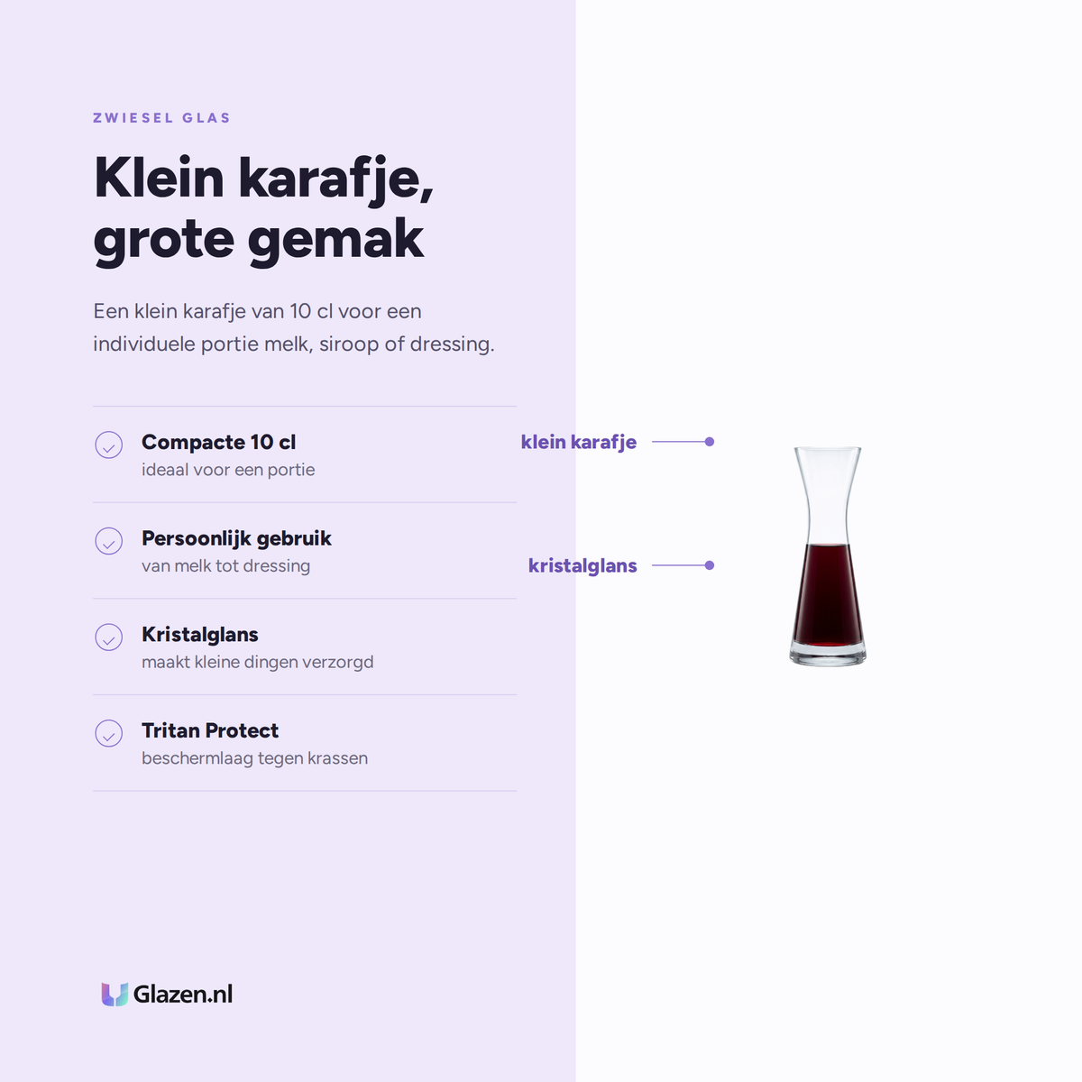 Eigenschappen van Zwiesel Glas Belfesta Karaf 10 Cl