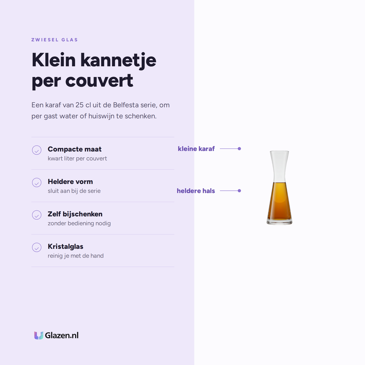Eigenschappen van Zwiesel Glas Belfesta Karaf 25 Cl