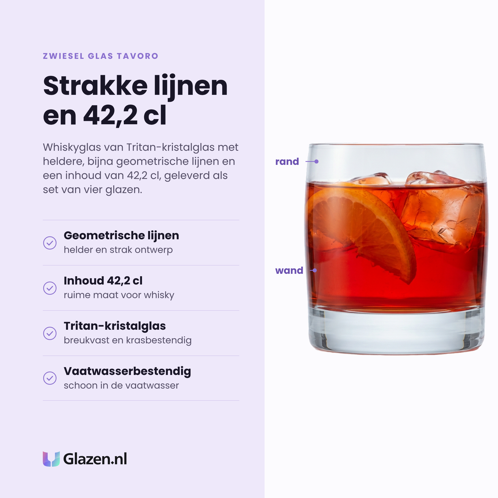 Zwiesel Glas Tavoro whiskyglas 42,2 cl eigenschappen: geometrische lijnen, inhoud 42,2 cl, tritan-kristalglas, vaatwasserbestendig