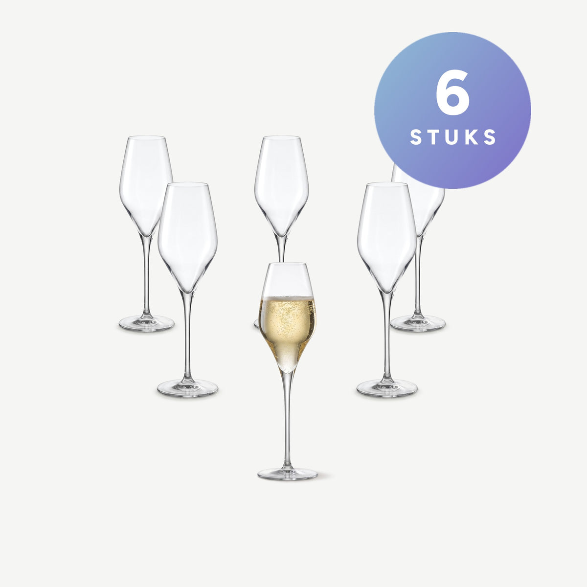Zwiesel Glas The First Champagneglas 36,6 Cl met Mousseerpunt - 6 Stuks set van 6
