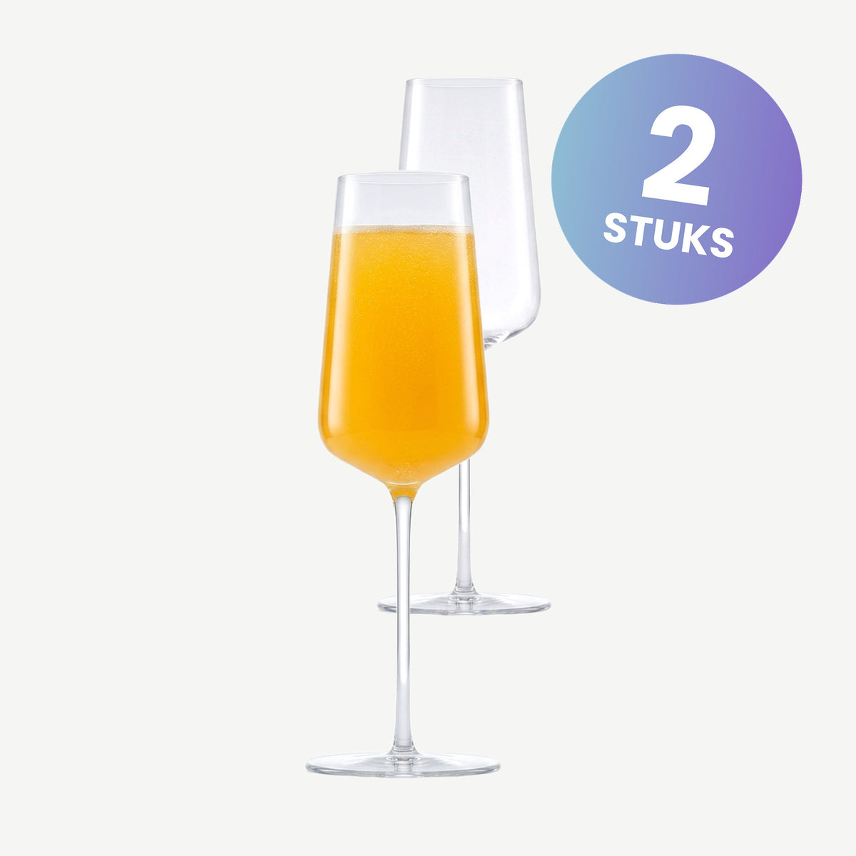 Zwiesel Glas Vervino Champagneglas 34,8 Cl met Mousseerpunt in Geschenkverpakking - set van 2 glazen
