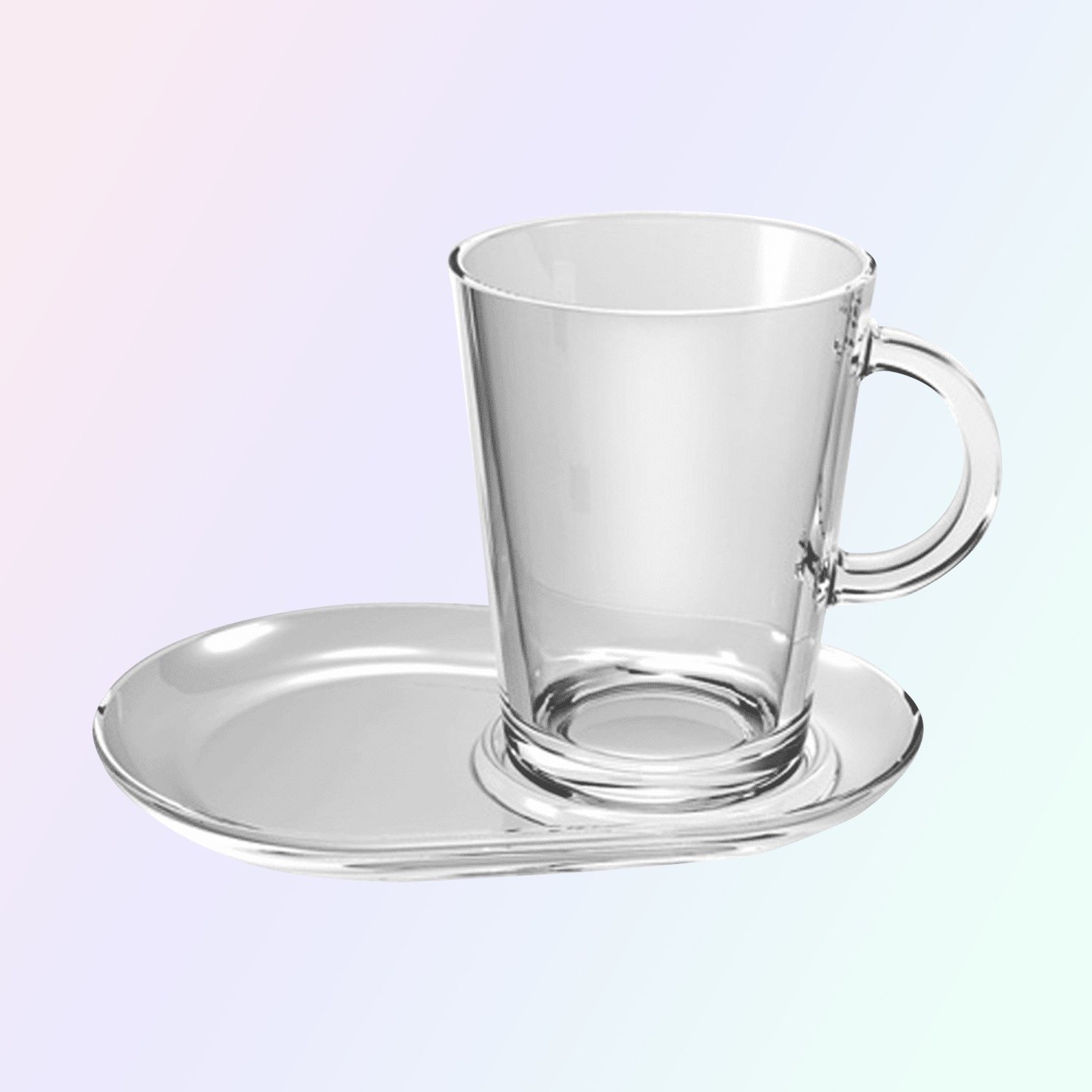 Pasabahce Tribeca Theeglas 40 cl En Schotel Ovaal13X18,5 - 2 Stuks
