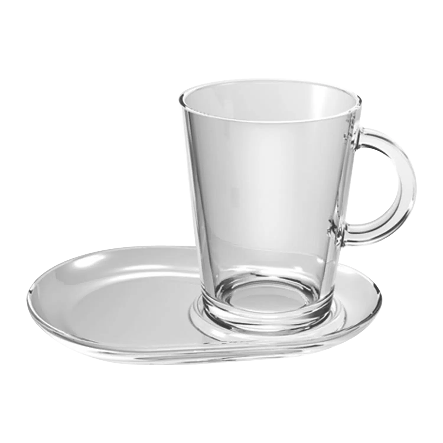Pasabahce Tribeca Theeglas 40 cl En Schotel Ovaal13X18,5 – 2 Stuks