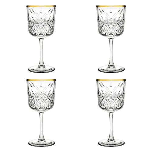 Pasabahce Timeless Wijnglas 33 Gouden Rand – 4 Stuks Glazen.nl